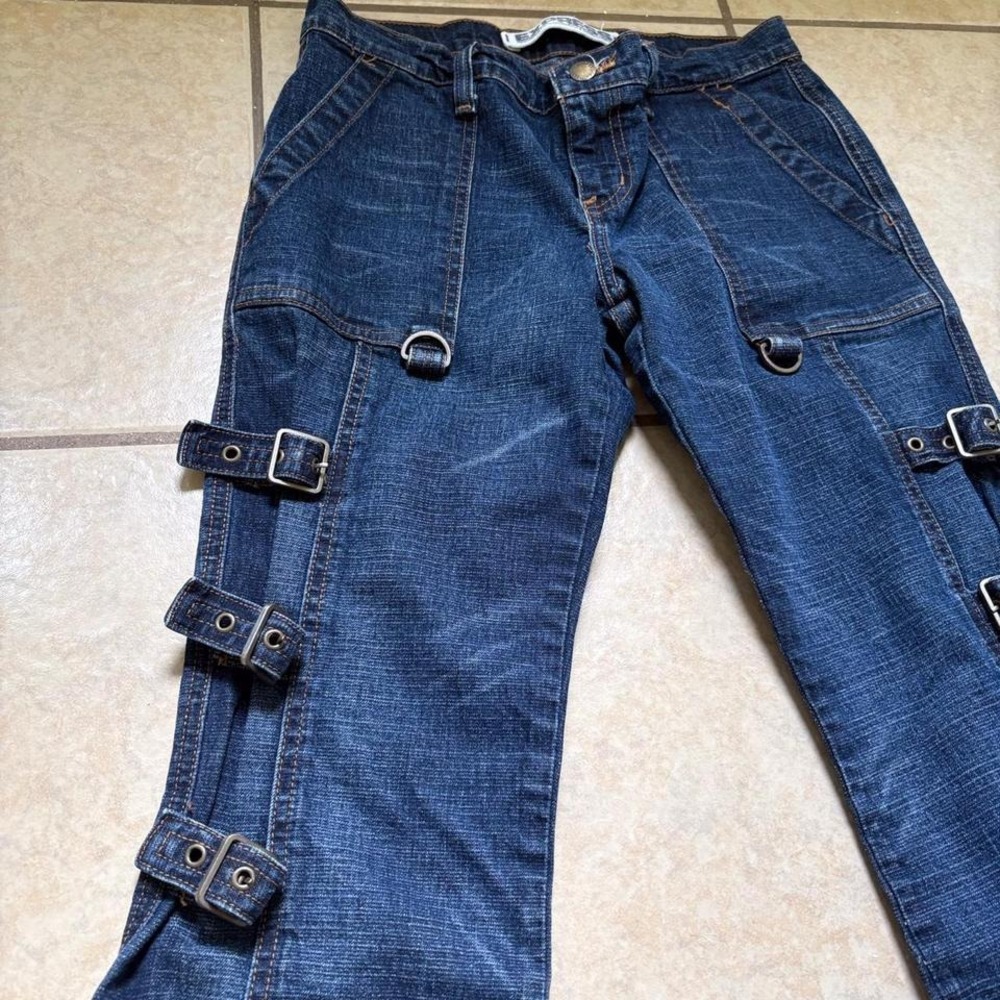 Y2K Express Flare Buckle Jeans